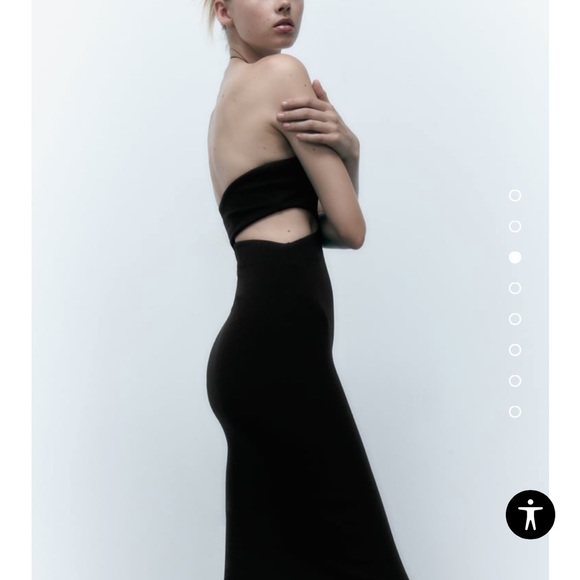 NWT Zara cut out midi dress black - Picture 3 of 7